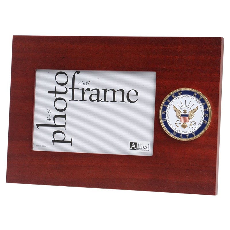 Allied Flag Allied Frame US Navy Medallion Desktop Landscape Picture Frame - 4 x 6 Inch - Image 1